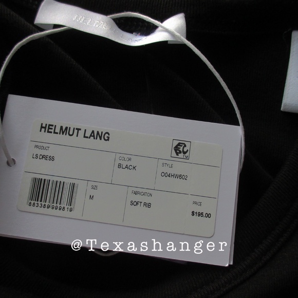 NWT Helmut Lang Long Sleeved Dress M Medium Black - Picture 8 of 11